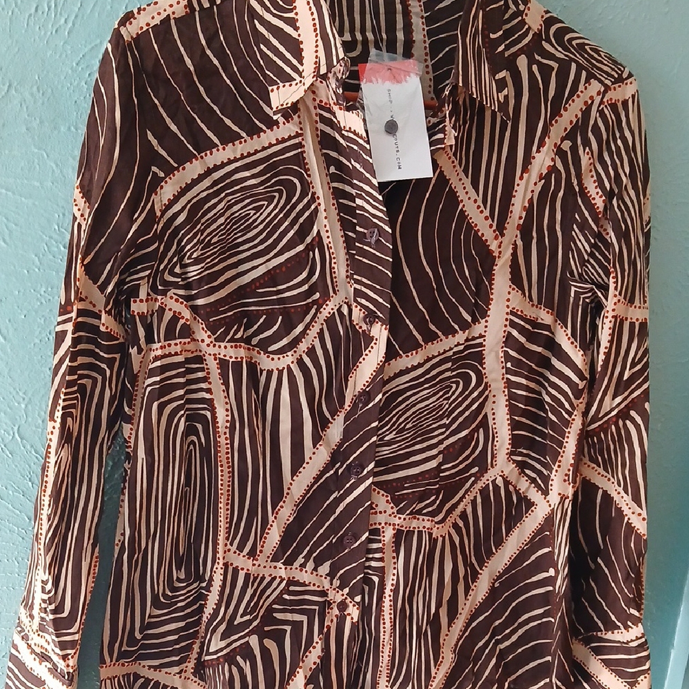 Brown Patterned Women's Top